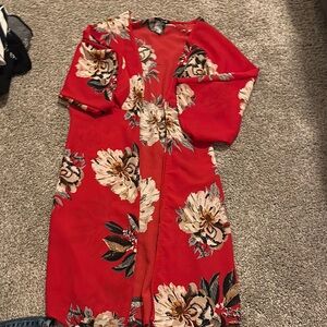 Soho Girls Red Floral Kimono